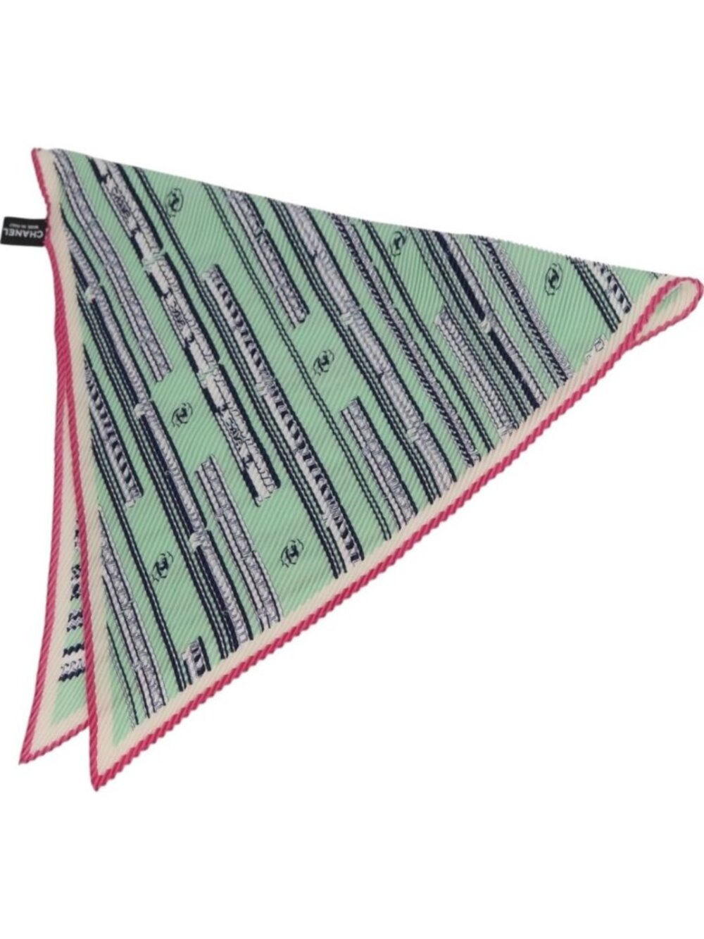 CHANEL Scarf Silk Green CC